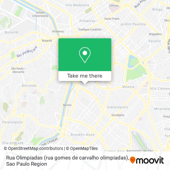 Mapa Rua Olimpíadas (rua gomes de carvalho olimpíadas)