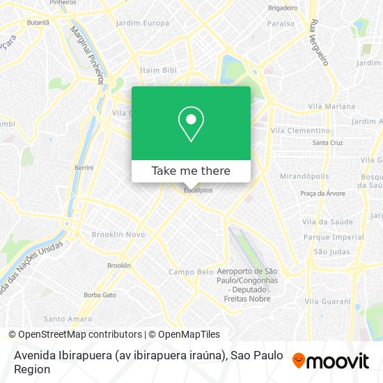 Mapa Avenida Ibirapuera (av ibirapuera iraúna)