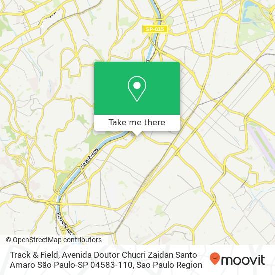 Mapa Track & Field, Avenida Doutor Chucri Zaidan Santo Amaro São Paulo-SP 04583-110