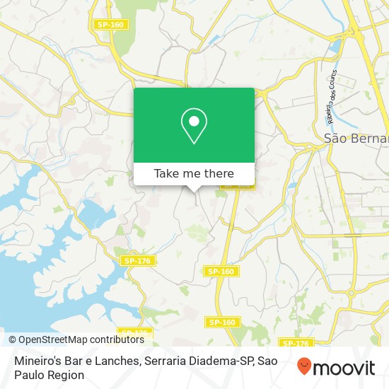 Mapa Mineiro's Bar e Lanches, Serraria Diadema-SP