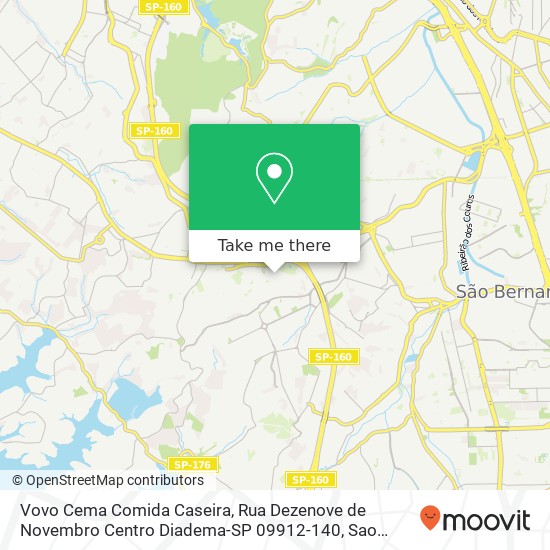 Mapa Vovo Cema Comida Caseira, Rua Dezenove de Novembro Centro Diadema-SP 09912-140