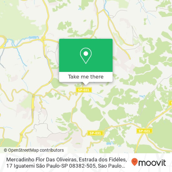 Mapa Mercadinho Flor Das Oliveiras, Estrada dos Fidéles, 17 Iguatemi São Paulo-SP 08382-505