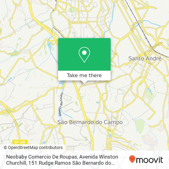 Mapa Neobaby Comercio De Roupas, Avenida Winston Churchill, 151 Rudge Ramos São Bernardo do Campo-SP 09613-000