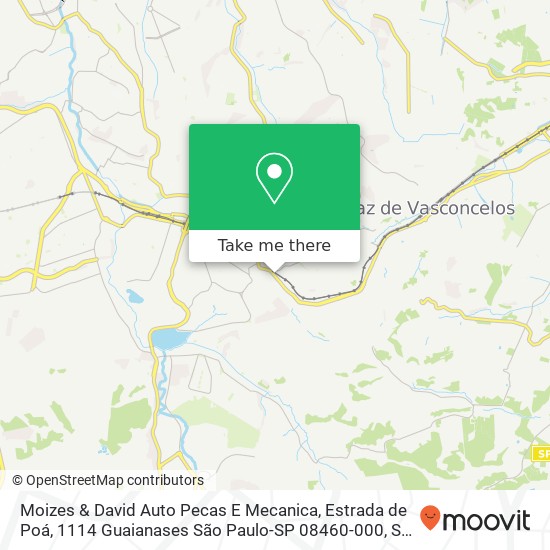 Mapa Moizes & David Auto Pecas E Mecanica, Estrada de Poá, 1114 Guaianases São Paulo-SP 08460-000