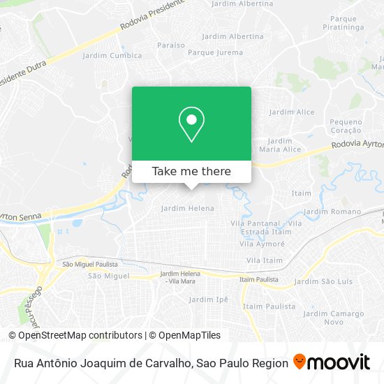 Rua Antônio Joaquim de Carvalho map