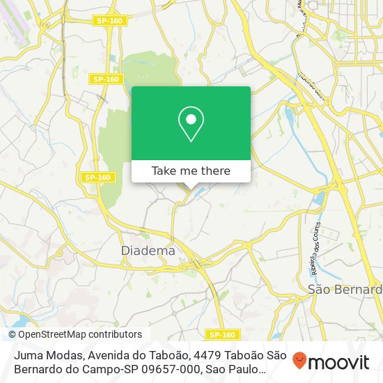 Mapa Juma Modas, Avenida do Taboão, 4479 Taboão São Bernardo do Campo-SP 09657-000