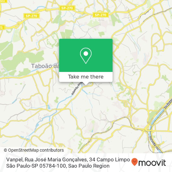 Mapa Vanpel, Rua José Maria Gonçalves, 34 Campo Limpo São Paulo-SP 05784-100