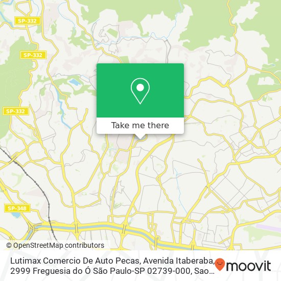 Mapa Lutimax Comercio De Auto Pecas, Avenida Itaberaba, 2999 Freguesia do Ó São Paulo-SP 02739-000