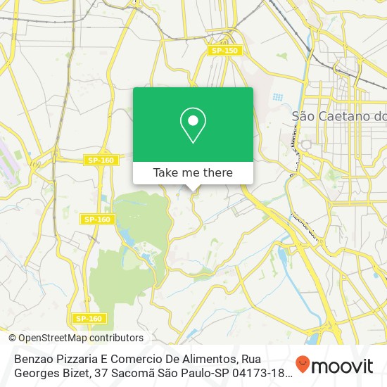 Mapa Benzao Pizzaria E Comercio De Alimentos, Rua Georges Bizet, 37 Sacomã São Paulo-SP 04173-180