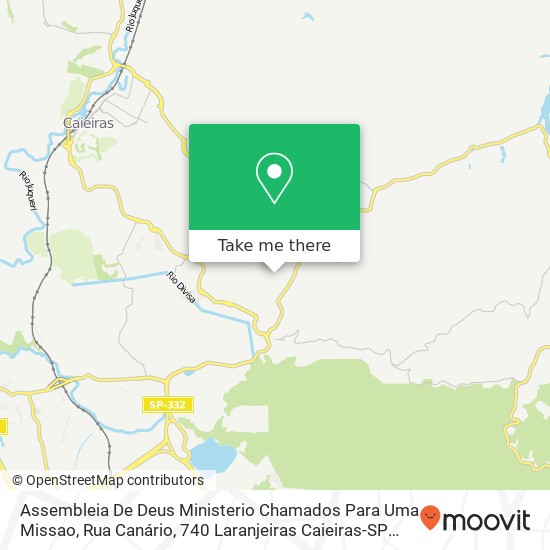 Assembleia De Deus Ministerio Chamados Para Uma Missao, Rua Canário, 740 Laranjeiras Caieiras-SP 07745-015 map