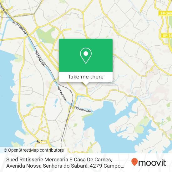 Mapa Sued Rotisserie Mercearia E Casa De Carnes, Avenida Nossa Senhora do Sabará, 4279 Campo Grande São Paulo-SP 04447-021