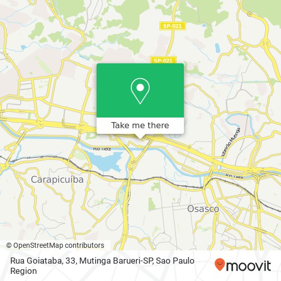 Rua Goiataba, 33, Mutinga Barueri-SP map