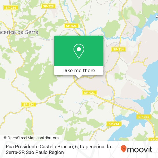 Mapa Rua Presidente Castelo Branco, 6, Itapecerica da Serra-SP