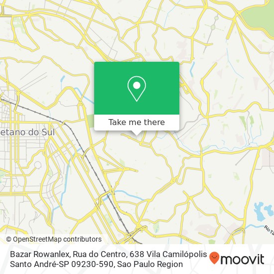 Mapa Bazar Rowanlex, Rua do Centro, 638 Vila Camilópolis Santo André-SP 09230-590