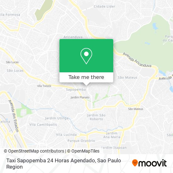 Taxi Sapopemba 24 Horas Agendado map