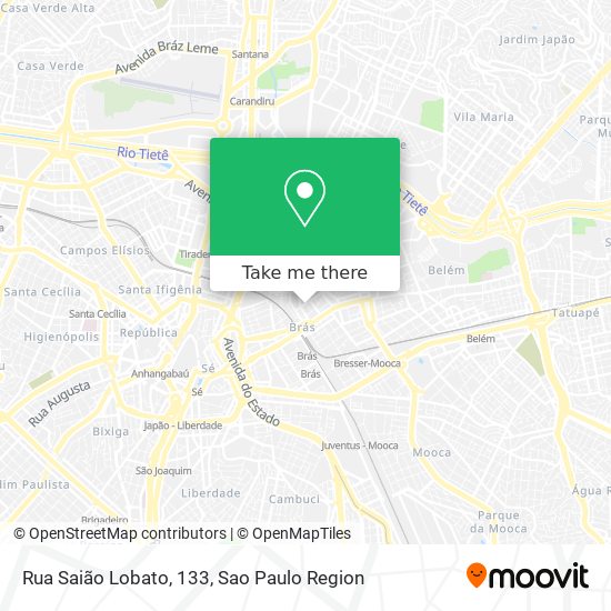 How to get to Rua Saião Lobato, 133 in Brás by Bus, Train or Metro?