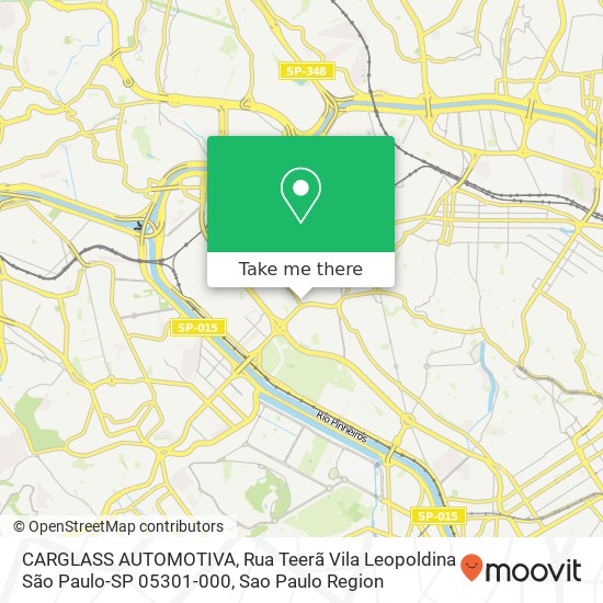 Mapa CARGLASS AUTOMOTIVA, Rua Teerã Vila Leopoldina São Paulo-SP 05301-000