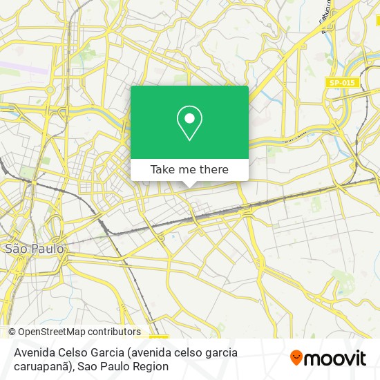 Mapa Avenida Celso Garcia (avenida celso garcia caruapanã)