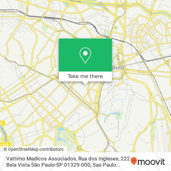 Mapa Vattimo Medicos Associados, Rua dos Ingleses, 222 Bela Vista São Paulo-SP 01329-000