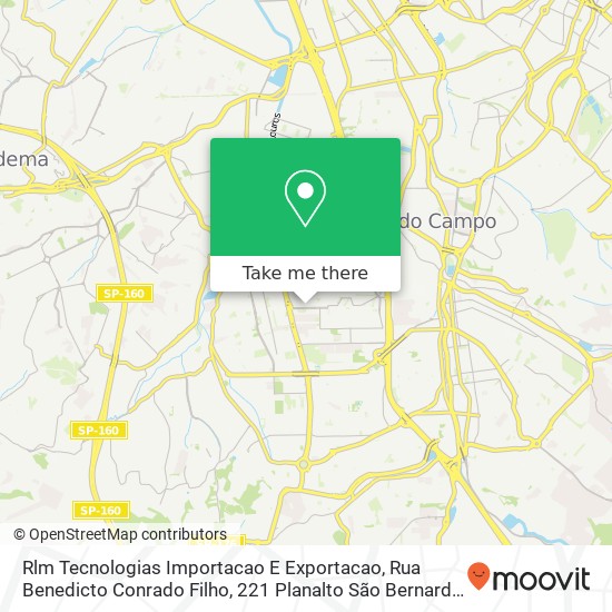 Rlm Tecnologias Importacao E Exportacao, Rua Benedicto Conrado Filho, 221 Planalto São Bernardo do Campo-SP 09895-110 map