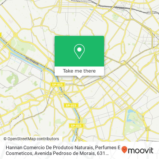 Hannan Comercio De Produtos Naturais, Perfumes E Cosmeticos, Avenida Pedroso de Morais, 631 Pinheiros São Paulo-SP 05419-000 map