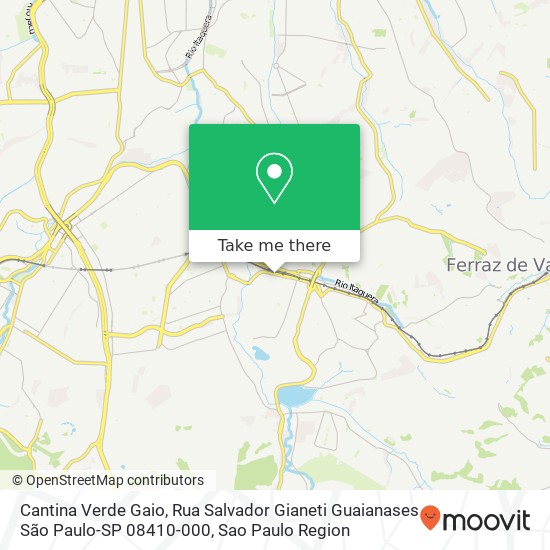 Mapa Cantina Verde Gaio, Rua Salvador Gianeti Guaianases São Paulo-SP 08410-000