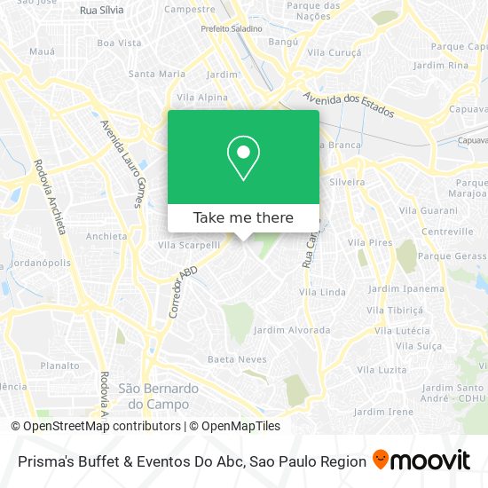 Mapa Prisma's Buffet & Eventos Do Abc