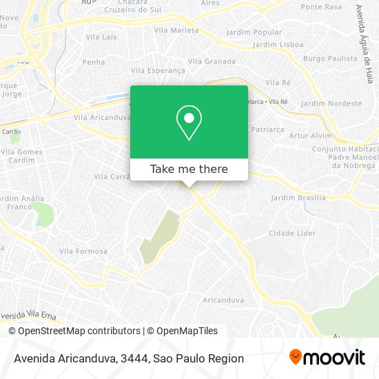 Avenida Aricanduva, 3444 map