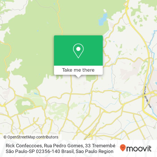 Mapa Rick Confeccoes, Rua Pedro Gomes, 33 Tremembé São Paulo-SP 02356-140 Brasil