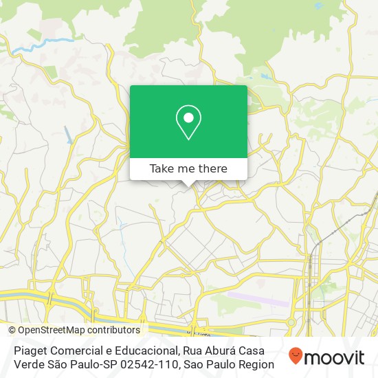 Mapa Piaget Comercial e Educacional, Rua Aburá Casa Verde São Paulo-SP 02542-110