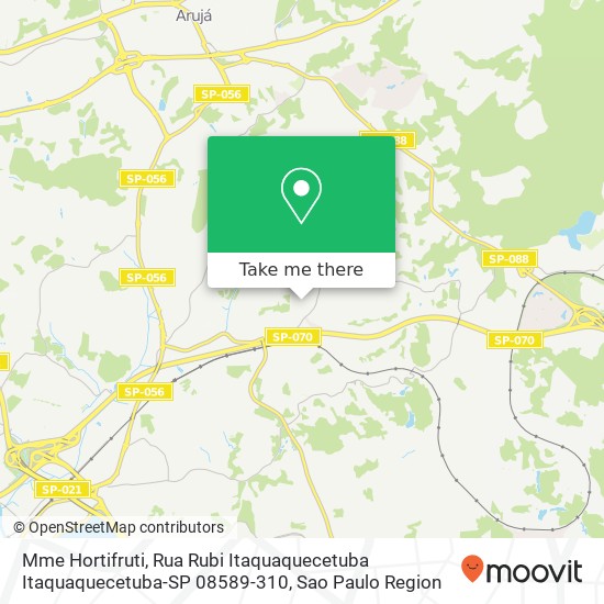 Mapa Mme Hortifruti, Rua Rubi Itaquaquecetuba Itaquaquecetuba-SP 08589-310