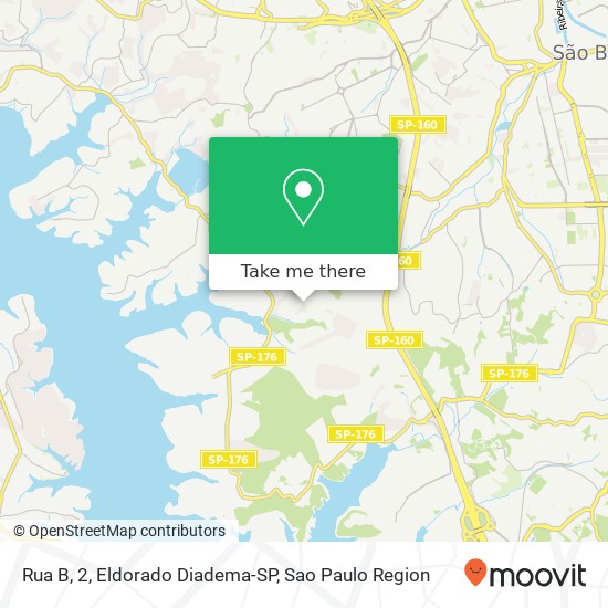 Mapa Rua B, 2, Eldorado Diadema-SP