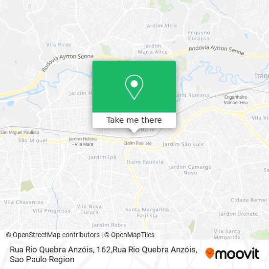 Rua Rio Quebra Anzóis, 162,Rua Rio Quebra Anzóis map