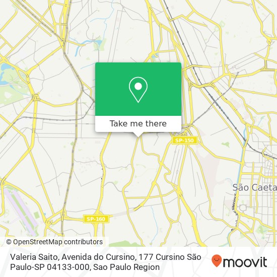 Mapa Valeria Saito, Avenida do Cursino, 177 Cursino São Paulo-SP 04133-000