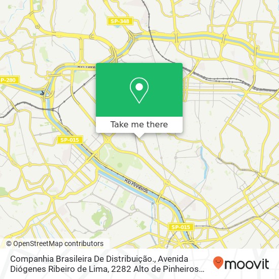 Mapa Companhia Brasileira De Distribuição., Avenida Diógenes Ribeiro de Lima, 2282 Alto de Pinheiros São Paulo-SP 05458-001