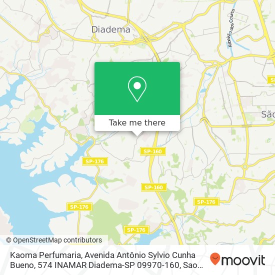 Mapa Kaoma Perfumaria, Avenida Antônio Sylvio Cunha Bueno, 574 INAMAR Diadema-SP 09970-160