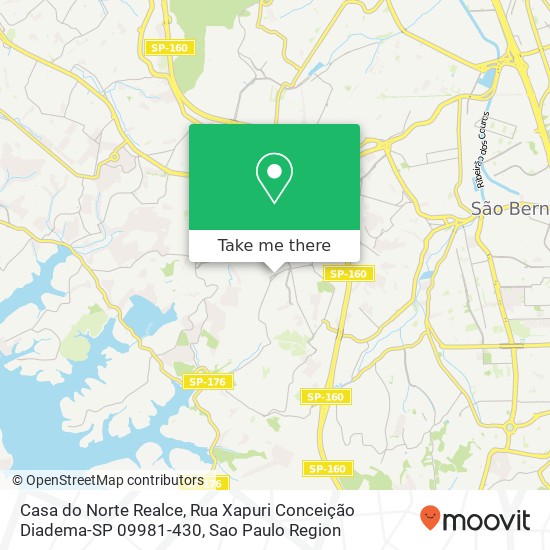 Mapa Casa do Norte Realce, Rua Xapuri Conceição Diadema-SP 09981-430
