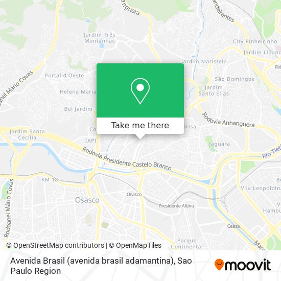 Mapa Avenida Brasil (avenida brasil adamantina)