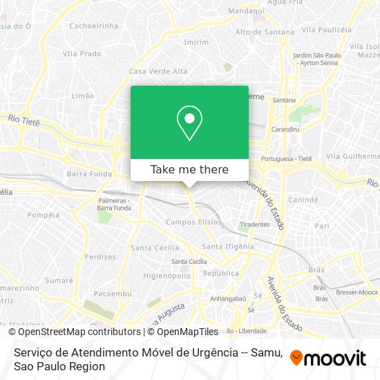 Serviço de Atendimento Móvel de Urgência -- Samu map