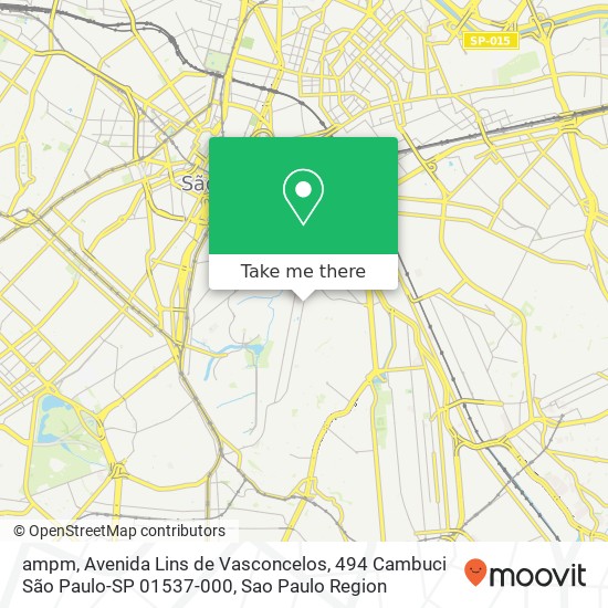 ampm, Avenida Lins de Vasconcelos, 494 Cambuci São Paulo-SP 01537-000 map