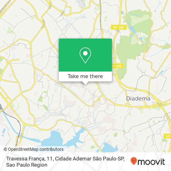 Travessa França, 11, Cidade Ademar São Paulo-SP map