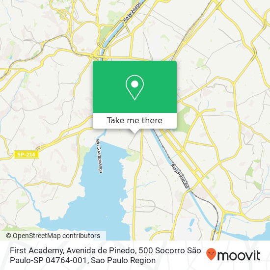 Mapa First Academy, Avenida de Pinedo, 500 Socorro São Paulo-SP 04764-001