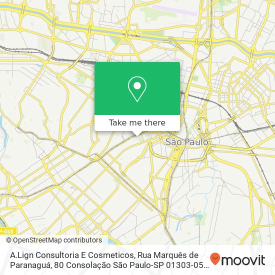 Mapa A.Lign Consultoria E Cosmeticos, Rua Marquês de Paranaguá, 80 Consolação São Paulo-SP 01303-050