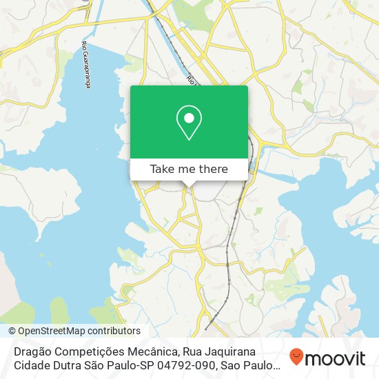 Mapa Dragão Competições Mecânica, Rua Jaquirana Cidade Dutra São Paulo-SP 04792-090