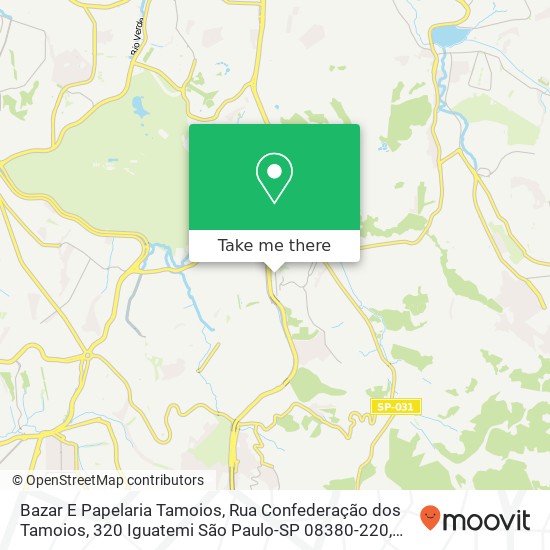 Mapa Bazar E Papelaria Tamoios, Rua Confederação dos Tamoios, 320 Iguatemi São Paulo-SP 08380-220