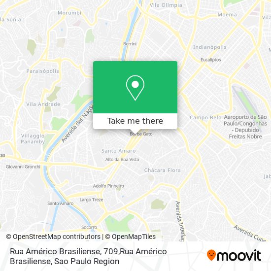 Mapa Rua Américo Brasiliense, 709,Rua Américo Brasiliense