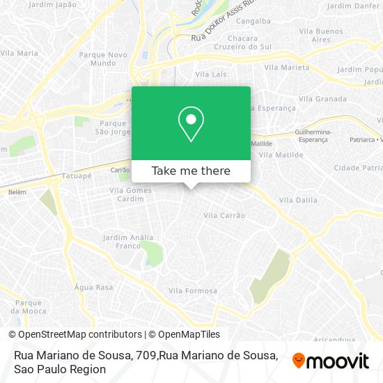 Mapa Rua Mariano de Sousa, 709,Rua Mariano de Sousa