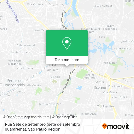 Rua Sete de Setembro (sete de setembro guararema) map
