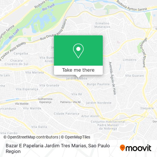 Bazar E Papelaria Jardim Tres Marias map