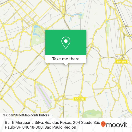 Mapa Bar E Mercearia Silva, Rua das Rosas, 204 Saúde São Paulo-SP 04048-000